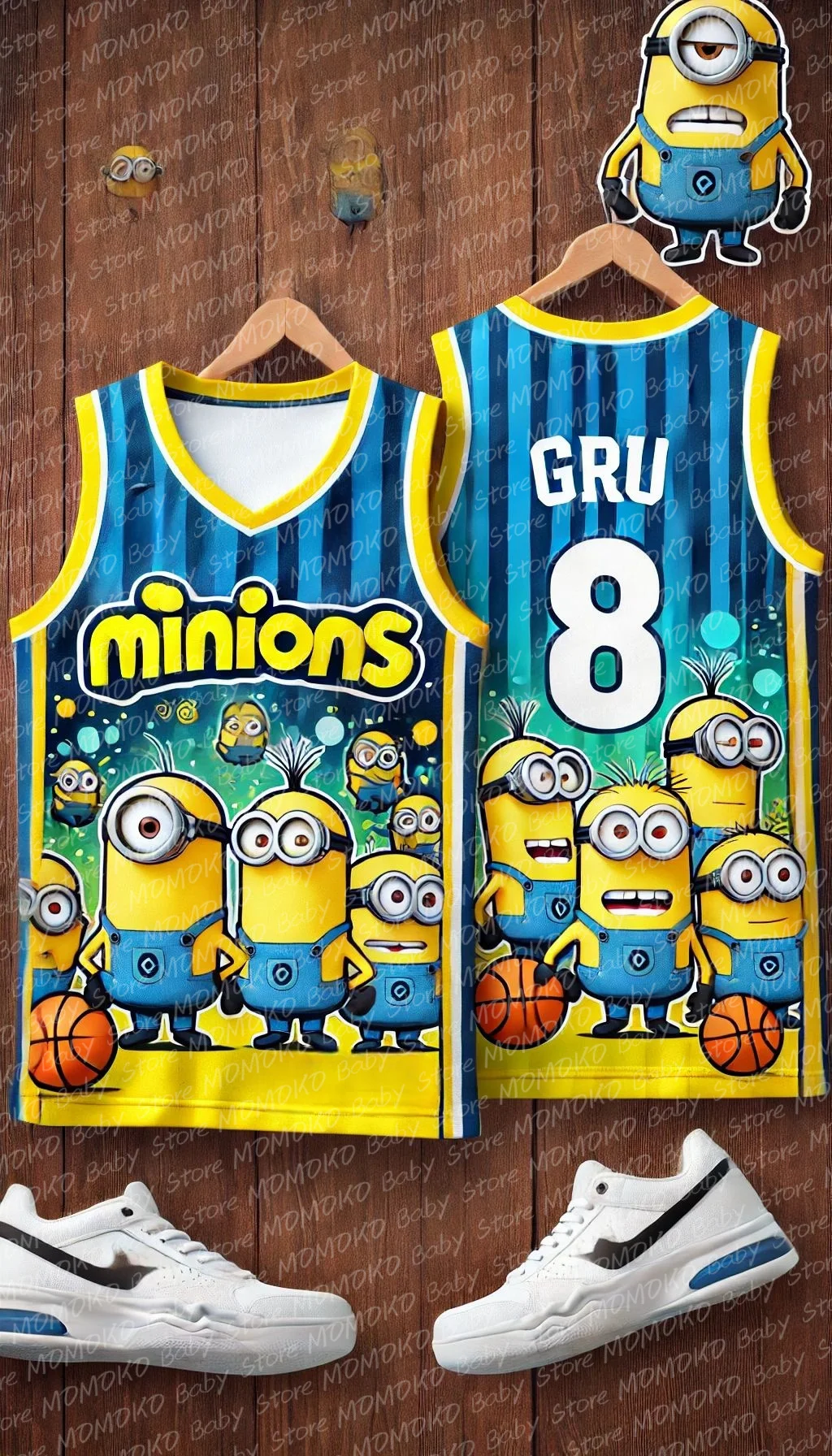 2024 New Disney Special Edition Basketball Jerseys Cute Minions Print Kids Adults Fashion Cartoon Team Uniform Kid Tops Clothing