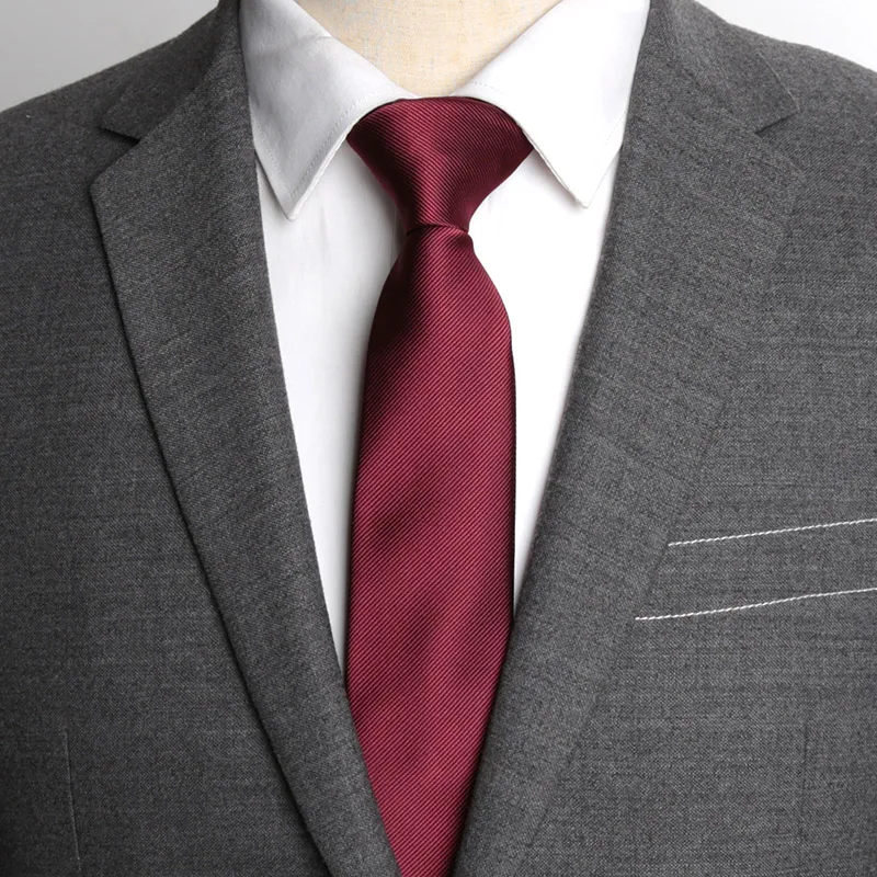 Corbatas ajustadas para hombre y mujer, corbatas de cuello de boda, color rojo champán, negro, sólido, vestido Casaual, accesorios para camisa de
