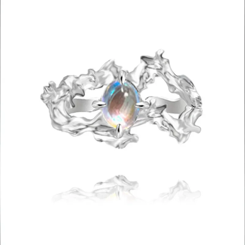 

Silver Color Opal Ring for Women Girls Eagle Claw Irregular Fashion Party Fine Jewelry Birthday Gift Dropshipping Wholesale