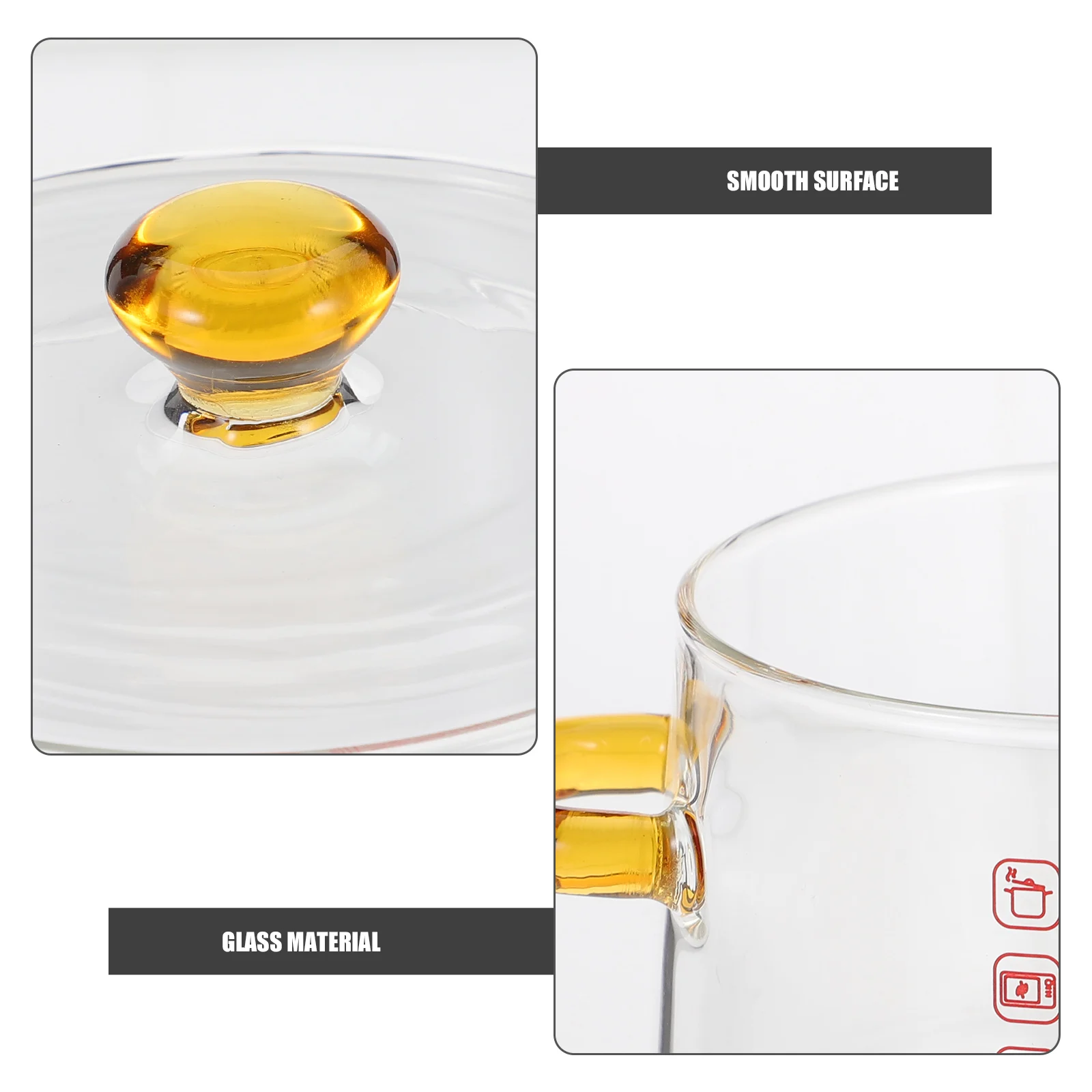 

Double-eared Glass Steamed Egg Bowl Pots Handles Stew Heat-resistant Small Clear Cooking with Lid Soup Utensils