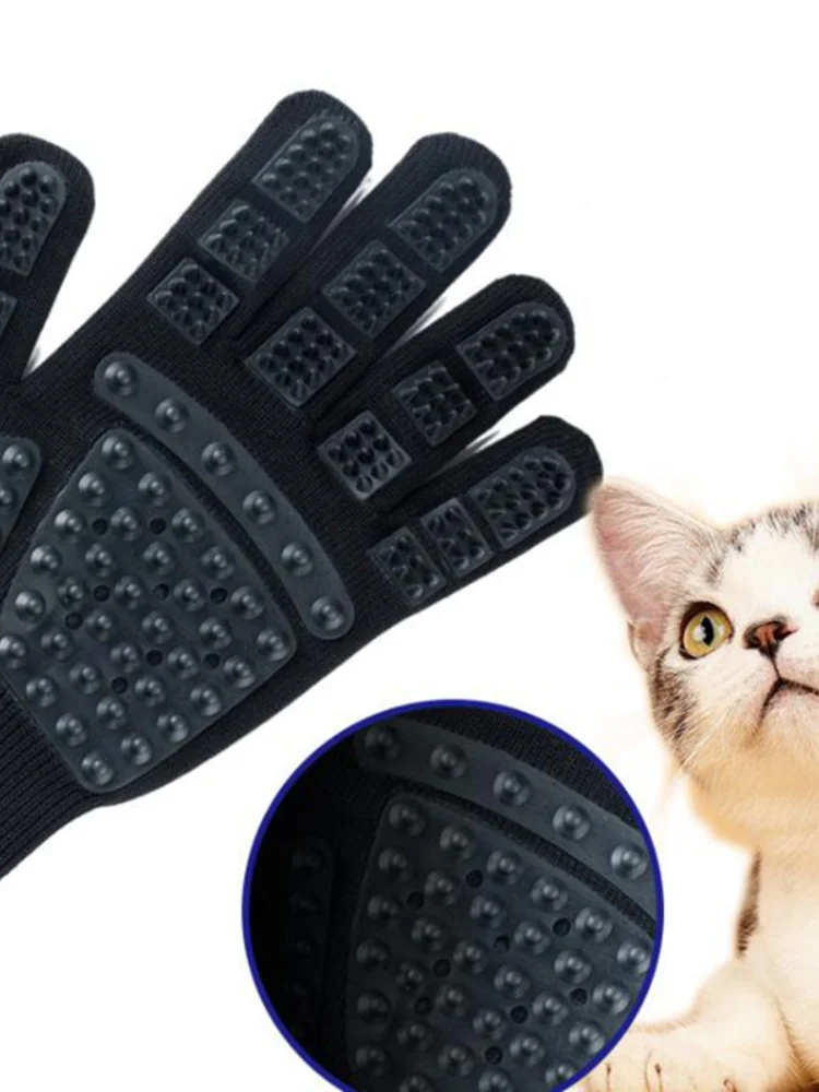 Pet Glove Cat Grooming Glove Cat Hair Deshedding Brush Gloves Dog Comb For Cats Bath Clean Massage Hair Remover brushes Gentle