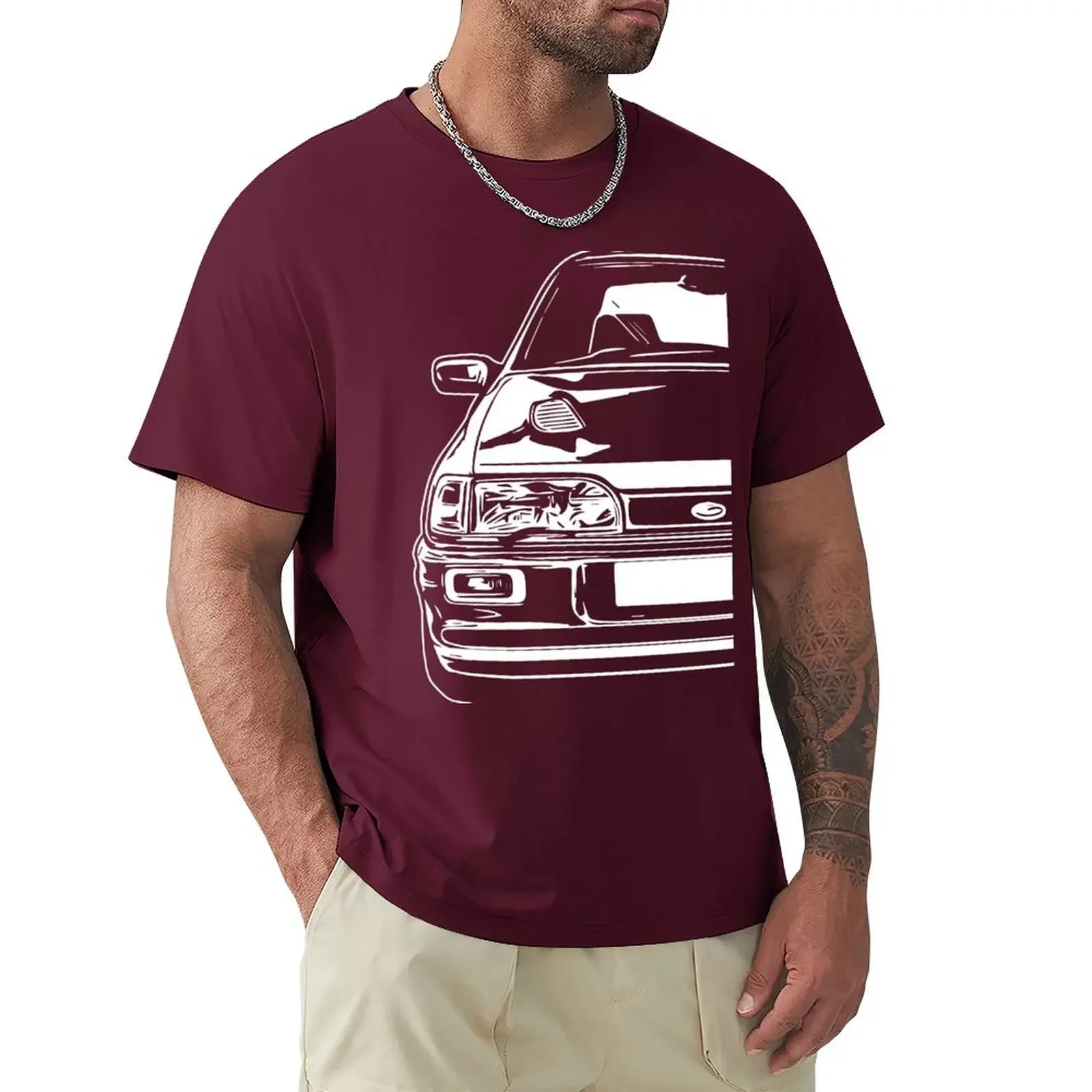 harajuku men clothing  Classic Car Sierra RS Cosworth Sapphire 4Dr tops graphic tees Short sleeve tee mens cotton t shirts