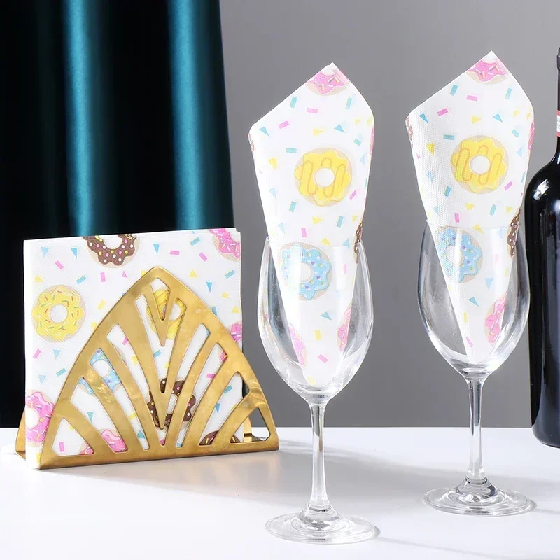 20 pçs 33*33cm 2ply novos guardanapos coloridos grau alimentício impresso guardanapos de papel sobremesa loja bolo donut impressão café papel