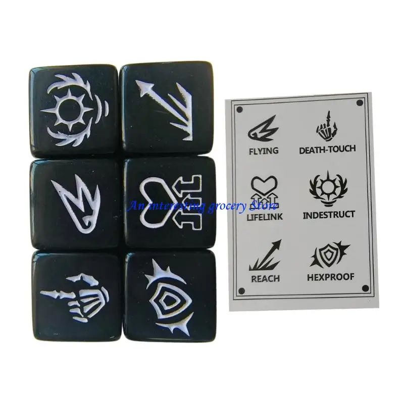 

652D Acrylic Keyword Pattern Round Corner Dices for Table Game, Classroom Teaching