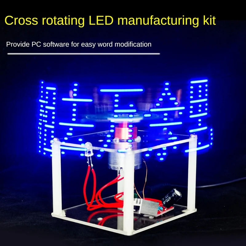 Single Side Cross Rotating LED Display DIY Electronic Kit Rotating Welding Spare Parts