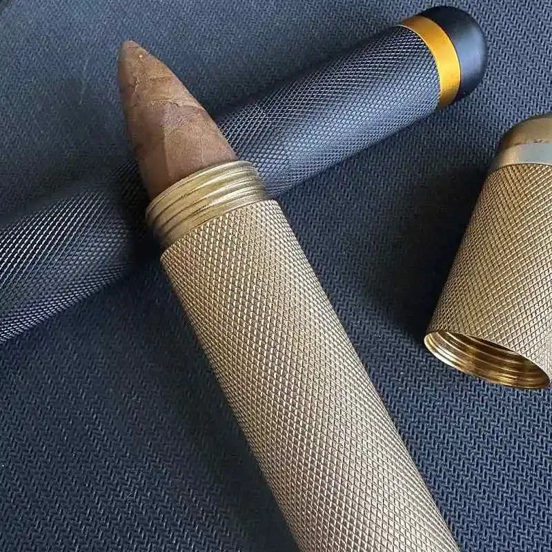 

Metal Cigar Tube Jar Single Cigar box Travel Humidor Box Portable Storage gift for men cigar accessroies 91