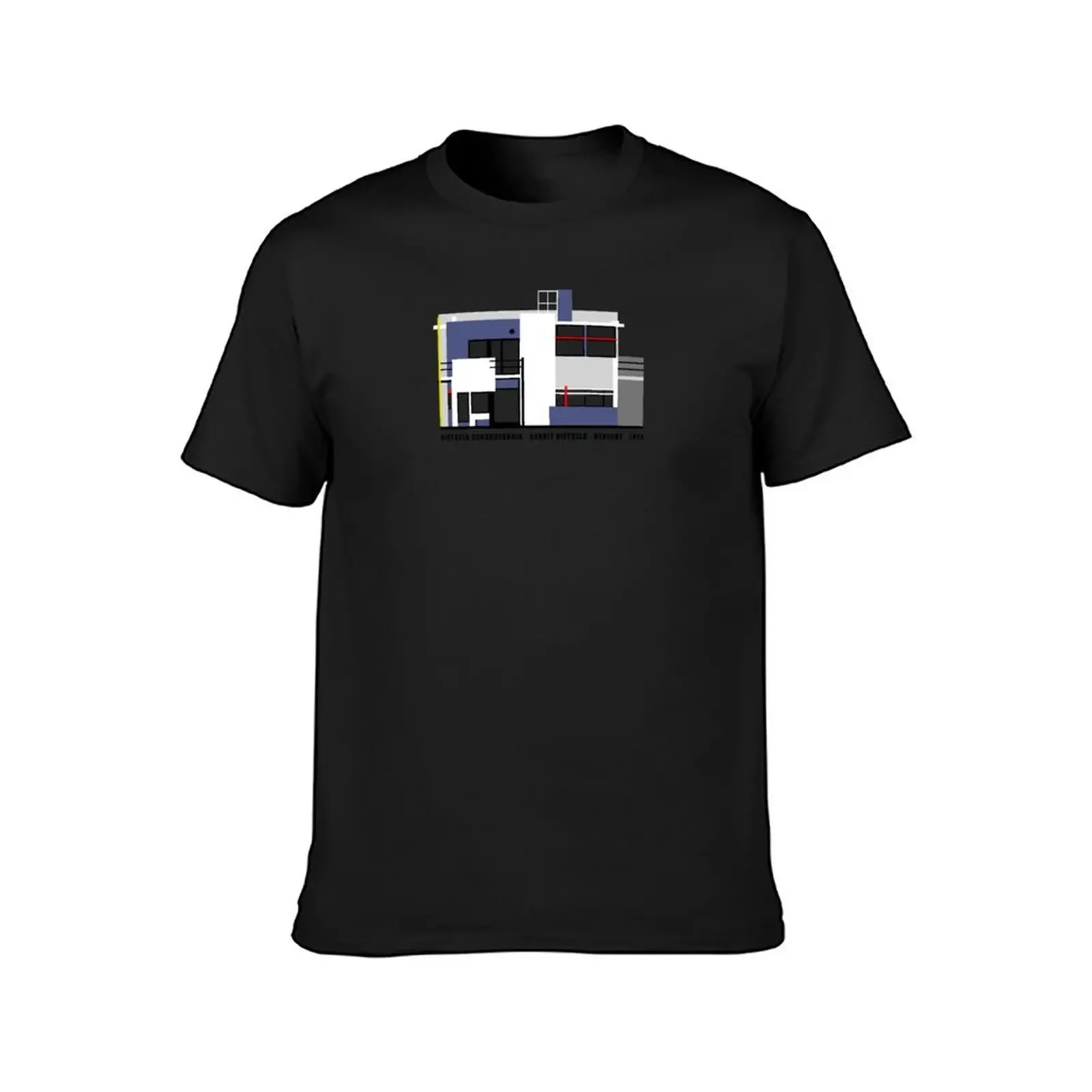 Camiseta Rietveld Schroderhuis Architecture, camisetas gráficas personalizadas, camisetas con cerradura azul, Camiseta de algodón personalizada para hombre