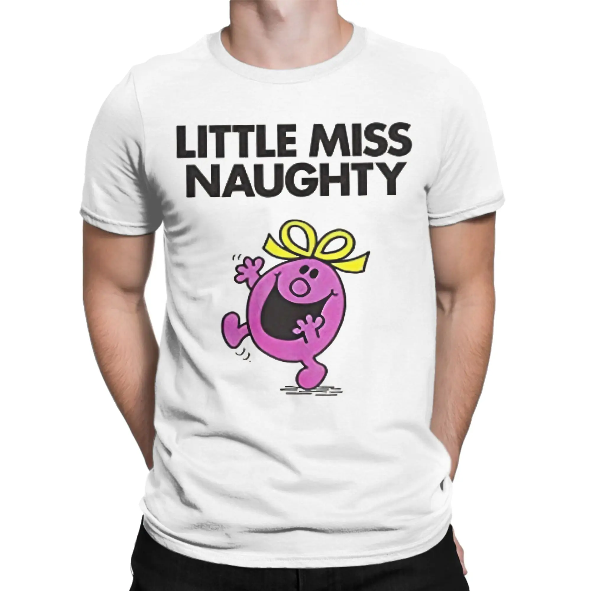 ليتل ملكة جمال شقي تي شيرت القطن الجدة تي شيرت طاقم الرقبة السيد الرجال ليتل ملكة جمال تي شيرت ملابس قصيرة الأكمام حجم كبير