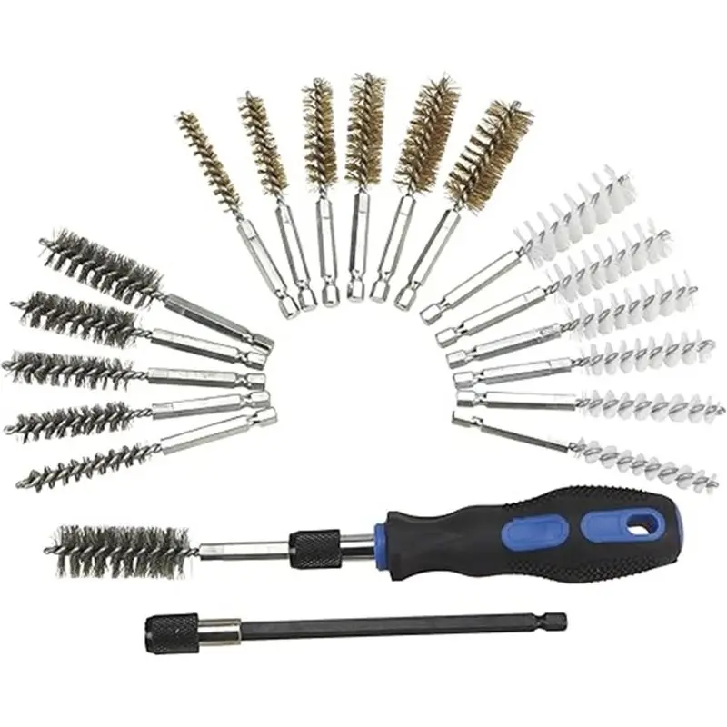 FYBL-Power Drill Cleaning Kit 20-Pc Brushes Set Including Nylon,Stainless Steel Brushes