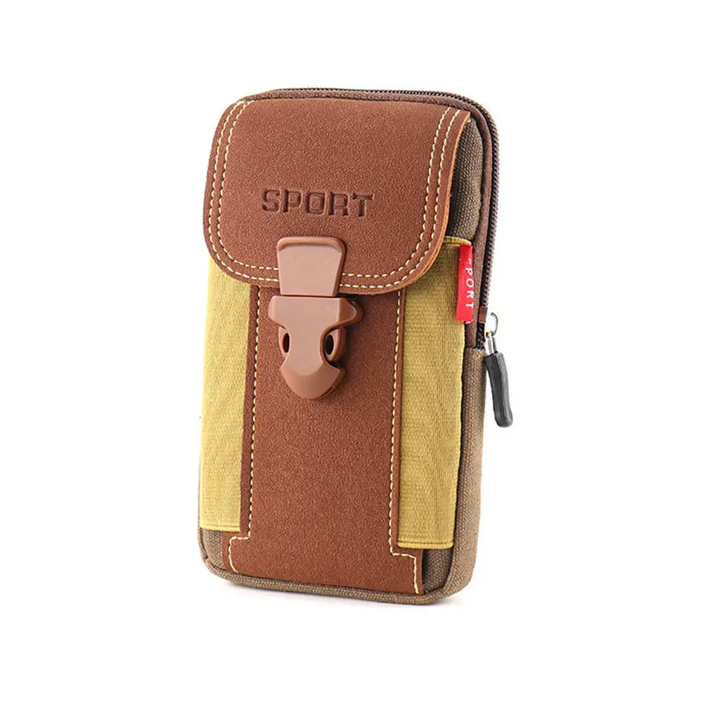 UBORSE Sac Bandoulière Cuir Véritable Homme - Sac Ceinture Téléphone Vintage 13,5x5x20cm