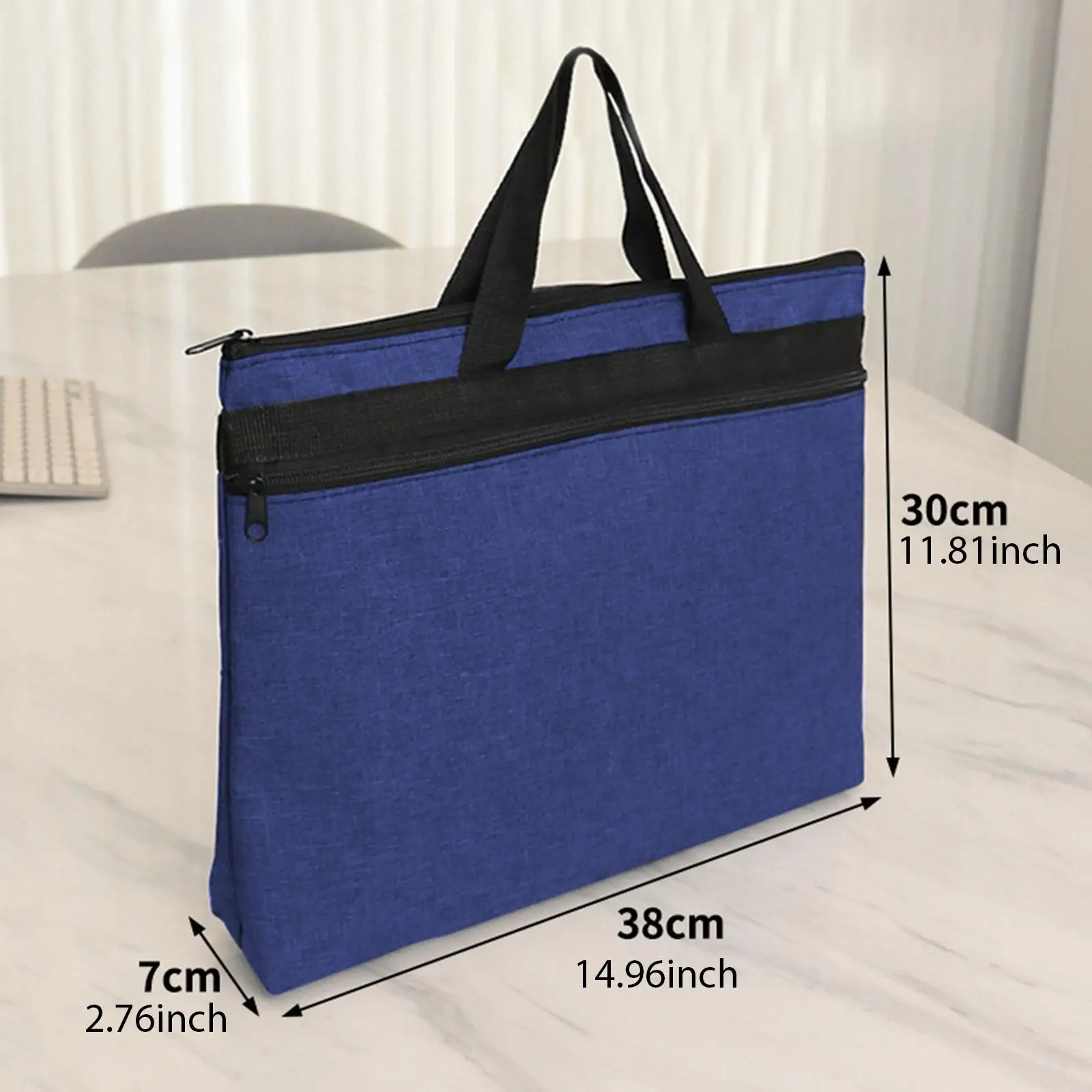 Business Briefcase Document Bag Zipper Handbag Lightweight Adults Organizer