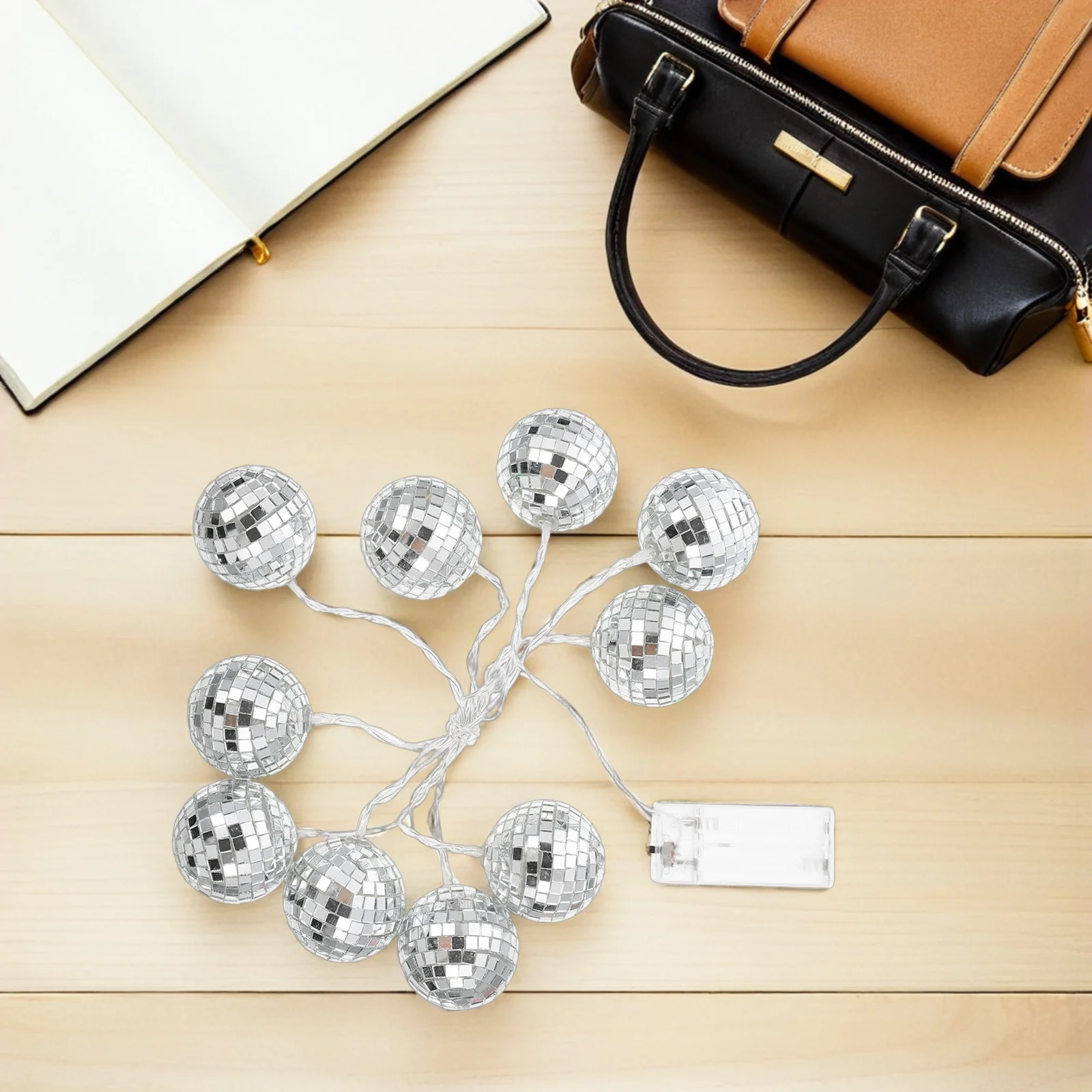 1 مجموعة مرآة ديسكو الكرة سلسلة ضوء الزجاج أضواء الزخرفية للحزب حديقة المنزل التخييم ديسكو كرة أضواء