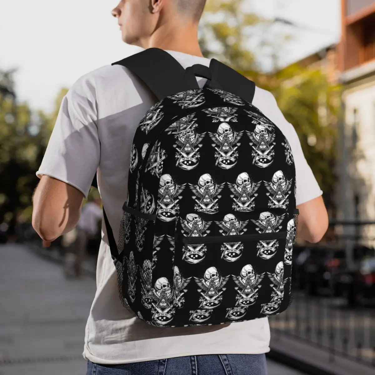 Freemason Masonic Mason Art Backpack Daypack Large Capacity Kids BookBag School Bag Shoulder Bags for Men Women