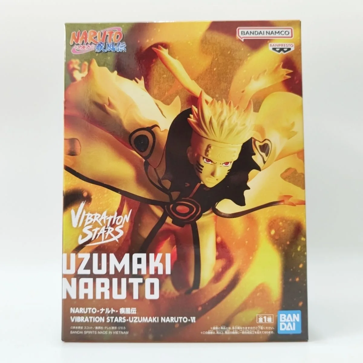 100% Bandai Official Genuine Banpresto VIBRATION STARS Naruto：Shippūden Uzumaku Naruto Kurama Model Anime Figures Statue 17cm