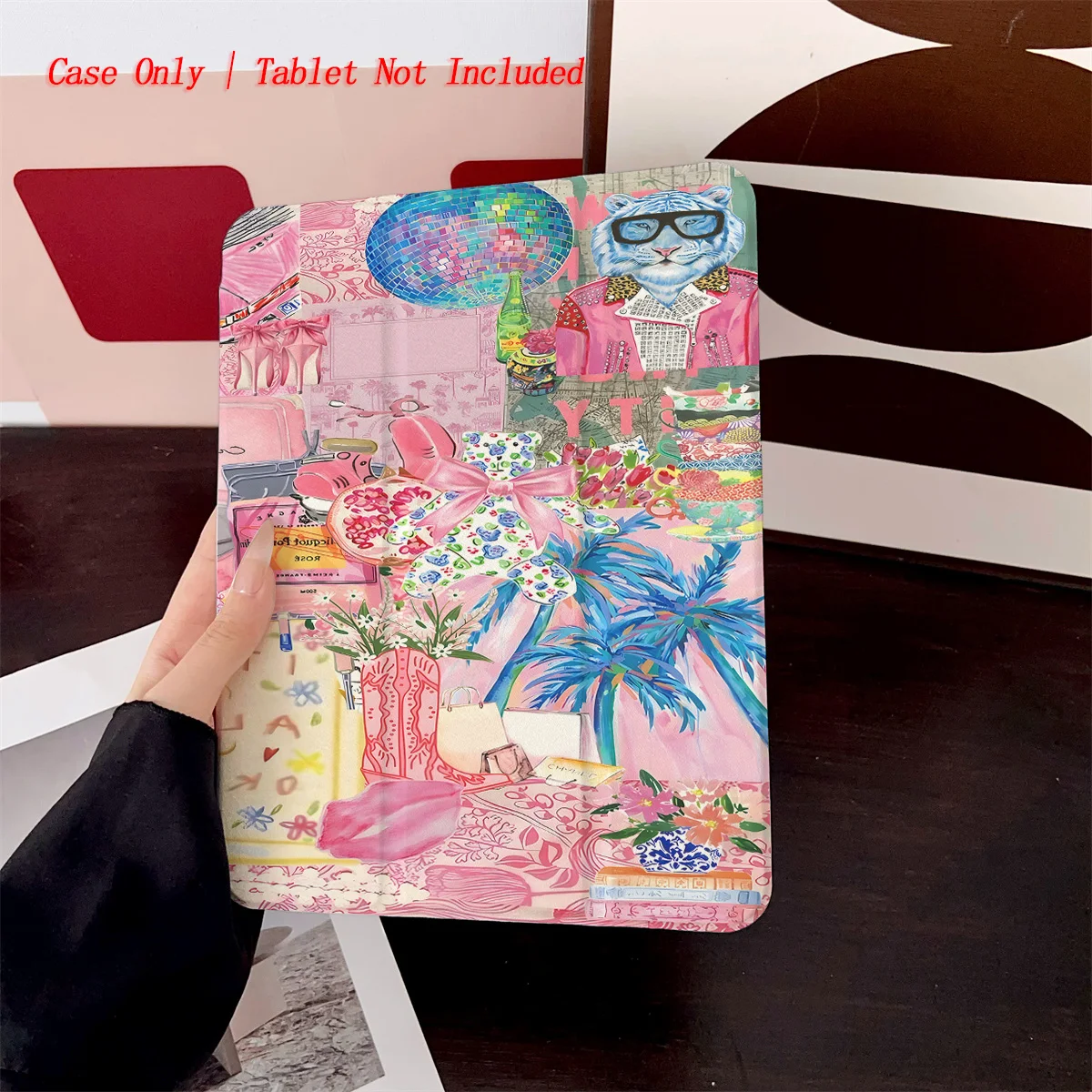 

Розовый и многоцветный чехол для iPad с абстрактным узором — 360° ° Вращающийся складной чехол для Apple iPad Pro/Air/Mini