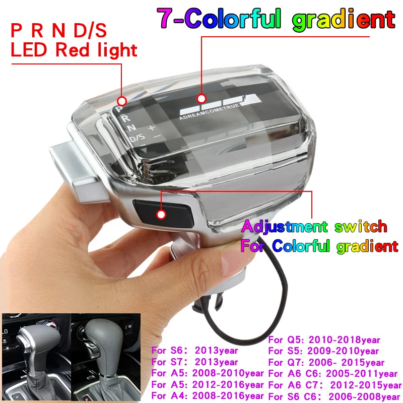 Voor Audi A6 C7 C6 A4 A7 A5 Q5 Q7 S5 Crystal Led Kleurrijke Pookknop Auto Automatische Transmissie Upgrade onderdelen Modificatie