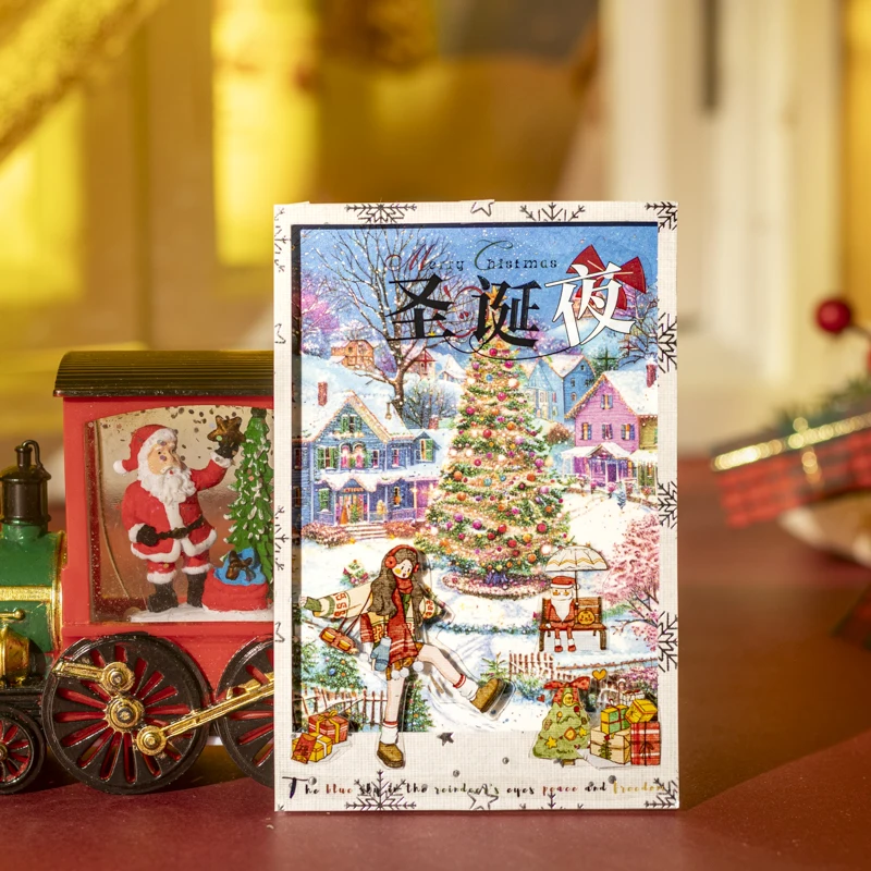 

30 листов серии «Рождественская страна чудес» PET + Washi, двойной материал, наклейка, книга, креативный деко, планировщик, справочник, материал для скрапбукинга