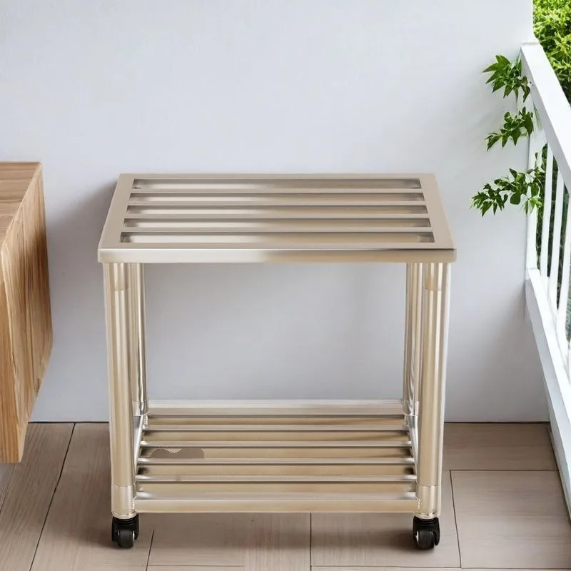 

Load-bearing fish tank rack base movable cart aquarium stainless steel flower stand thickened balcony flower rack