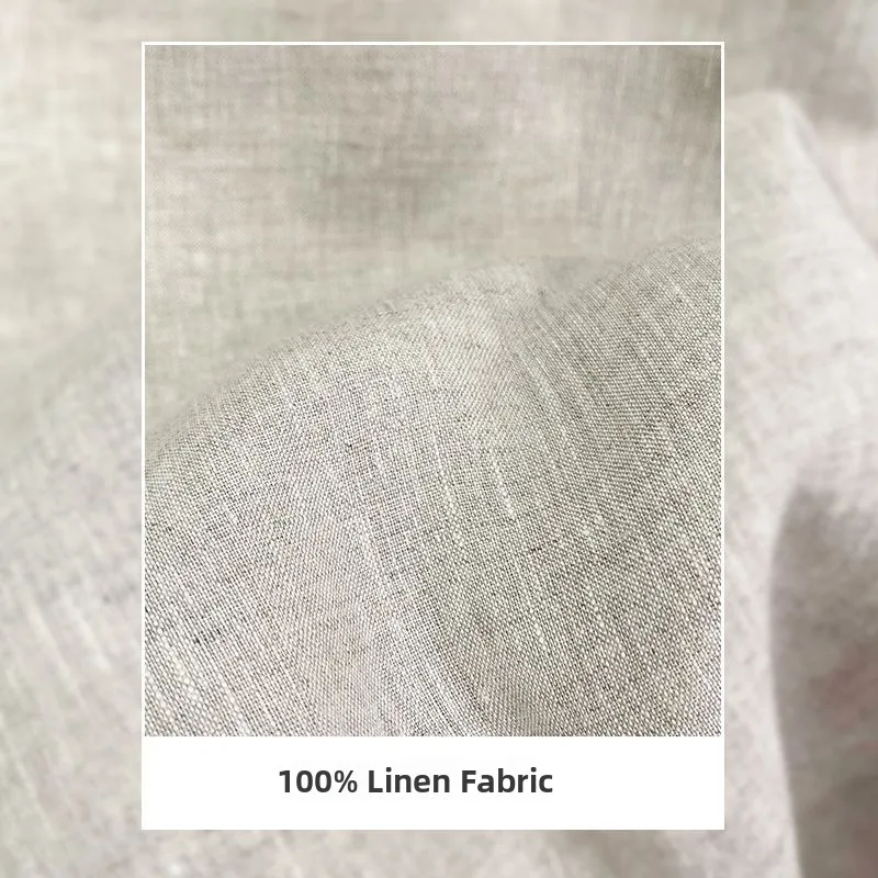 High-End-Herren-Sommerhose aus reinem Leinen, lockeres, weites Bein, gerade, lässig, lange Hose, Frühling und Herbst, Baumwoll-Leinen-Mischung