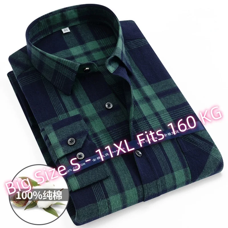 

Fits 160KG S - 11XL Extra Large Size 100 Cotton Men's Flannel Shirts Long Sleeve Men's Flannel Shirts Long Sleeve Big and Tall