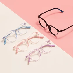 Boys And Girls TR90 Transparent Round Spectacle Children Colorful Oval Plastic Glasses Frames For Optical Prescription Lenses