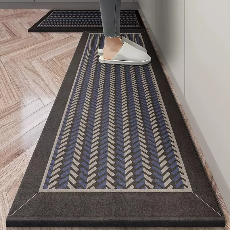 

New Arrival Luxury Kitchen Rug Floor Mat Anti Slip Kitchen Mats Hallway Long Strip Area Rugs Entrance Door Mat Washable