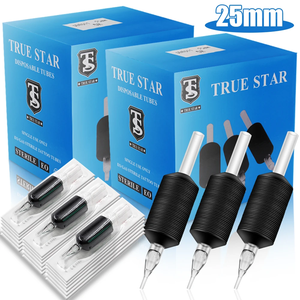 

25MM Disposable Tattoo Grip Tubes 3R 5R 7R 9R 11R Black Soft Silicone Grip Plastic Tube for Tattoo Needles Tattoo Machine