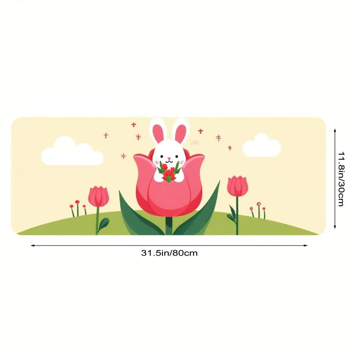 لوحة ماوس ألعاب على شكل أرنب لطيف في لوحة ماوس زهرة، قاعدة مضادة للانزلاق، طباعة عالية الدقة نابضة بالحياة، مثالية لمكتب المنزل أو إعداد الألعاب #1