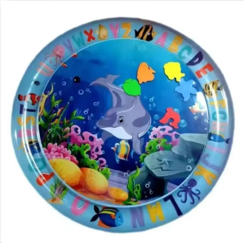 Inflatable Baby Water Play Mat Ocean World PVC PVC Infant Tummy Time Thickening Cartoon for Baby/Infant/Toddler/Kids