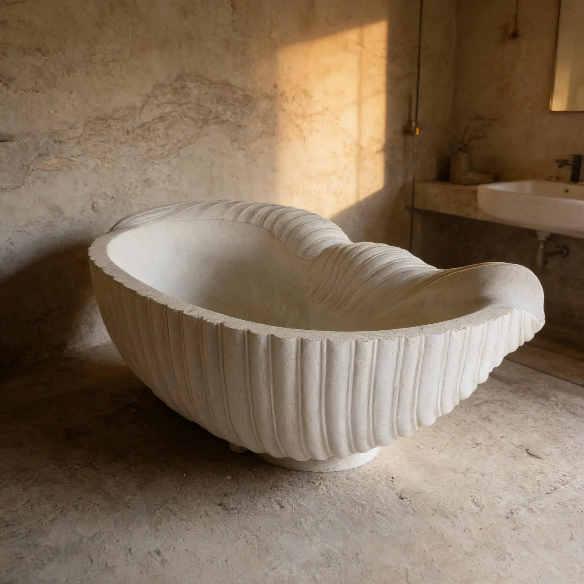Factory Supply Sea Shell Design Bathroom Standing Marble Bathtubs Conch-shaped Modern Hotel Decoration Bathtub