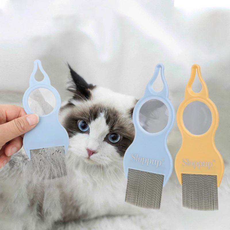 

Lightweight Hangable Flea Comb for Cat Dog Skin-friendly Stainless Steel Dog Brush Deshedding with Magnifier Poil Chien Voiture