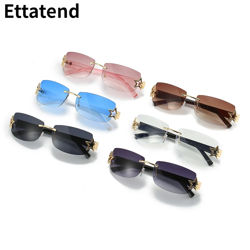 

Fashion Punk Sunglasses Women Men Brand Designer Punk Sun Glasses UV400 Goggles Shades Vintage Rimless Eyeglasses for Female