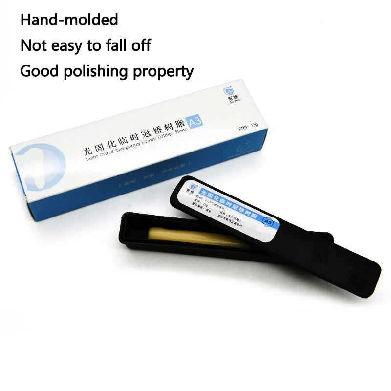 Dental Light Cured Temporary Crown Bridge Resin 12g A2 A3 Temporary Crown Resin Casting Wax For Temporary Repair