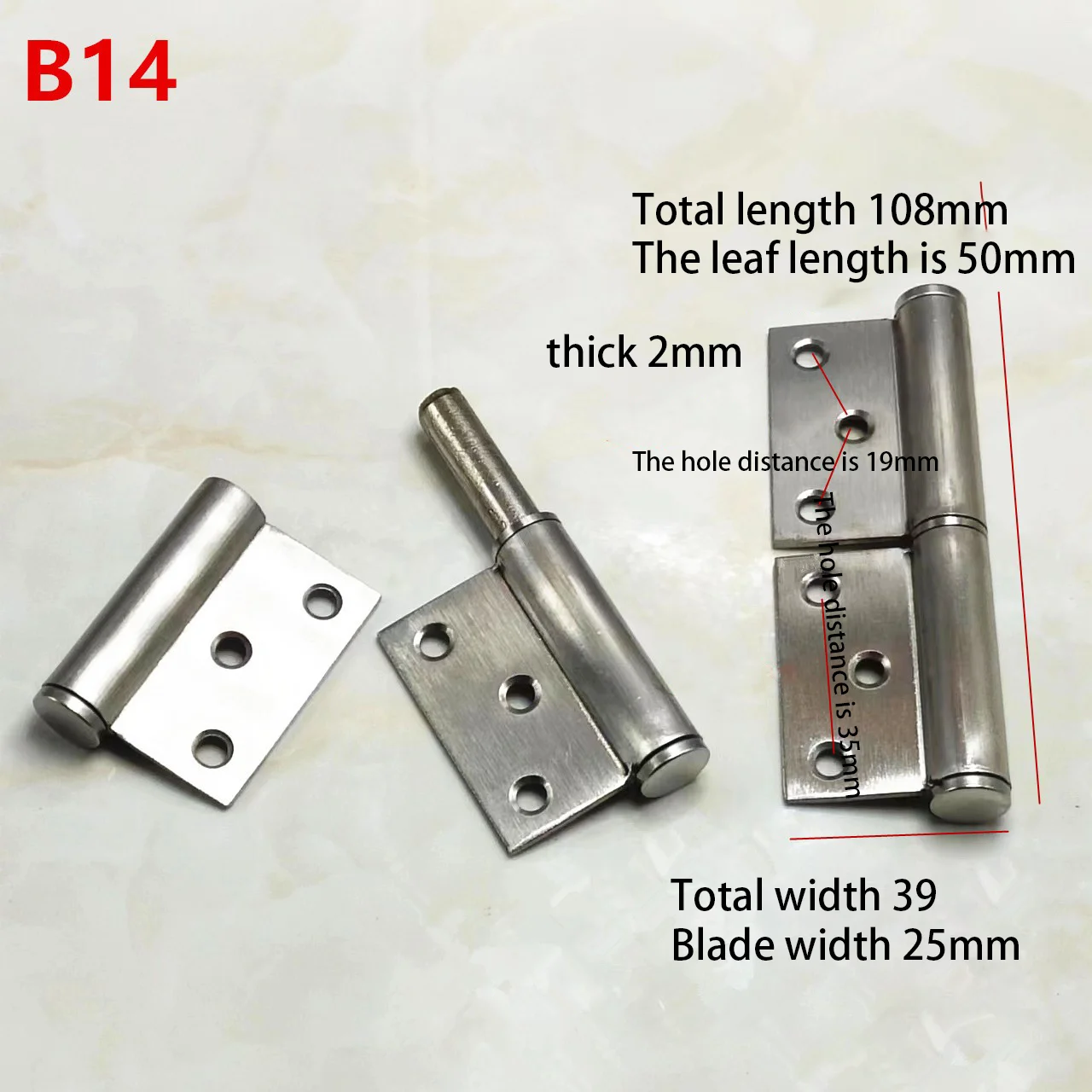 Toilet door hinges aluminum alloy door bathroom door hinges folding complete stainless steel hinge accessories loose-leaf