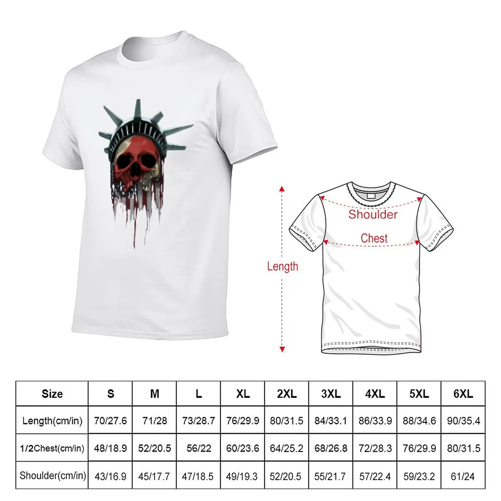 New Liberty Skull T-Shirt Anime t-shirt summer tops Blouse anime clothes Men's t-shirt