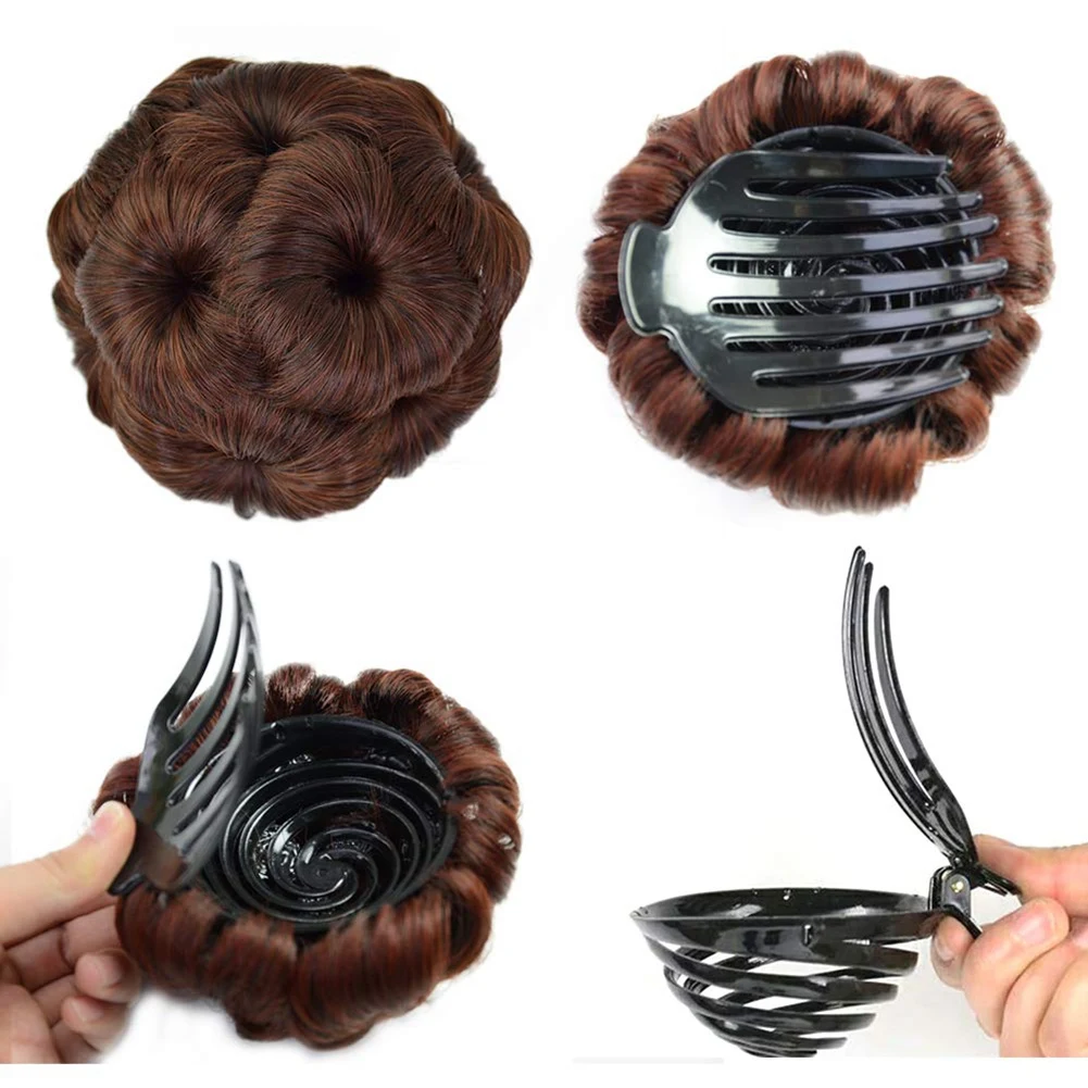 ABVI-Heat Resistant Fiber Women Synthetic Hair Buns Clip-In Chignons Synthetic Wigs Suitable For Parties And Daily Life