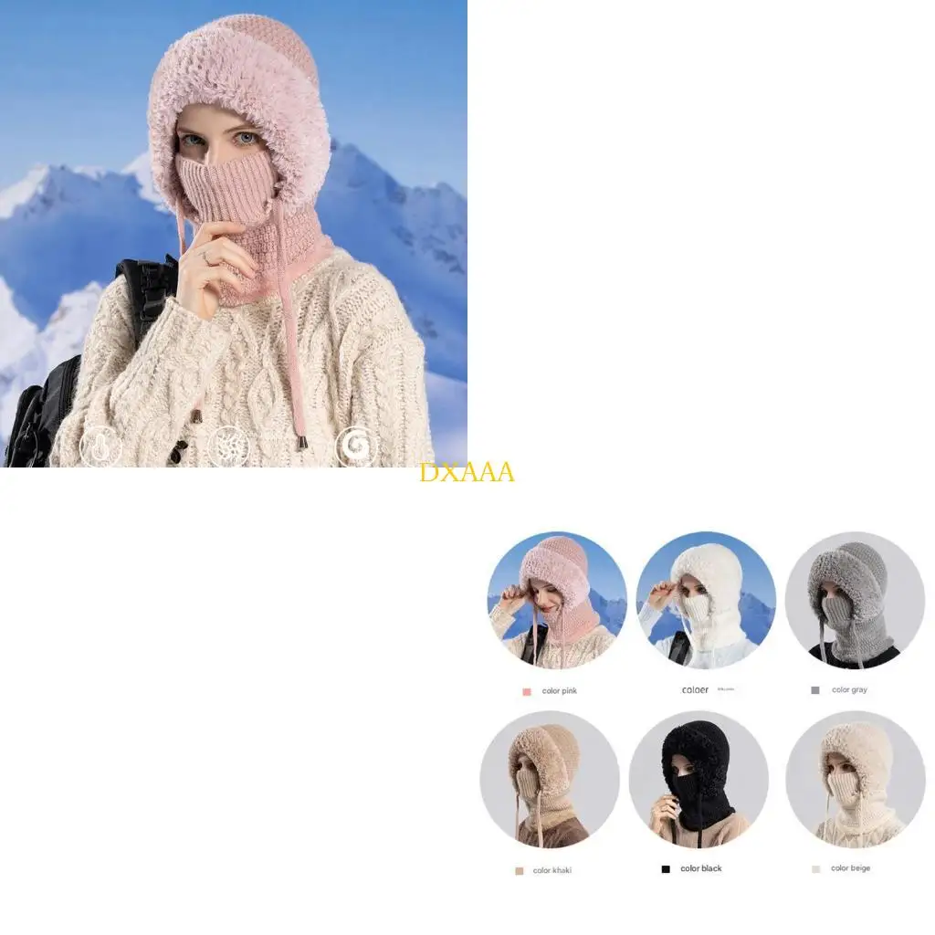 DXAA Multifunctional Knitted Hat – Winter Windproof Warm Hat Scarf Mask Triple-Function Design