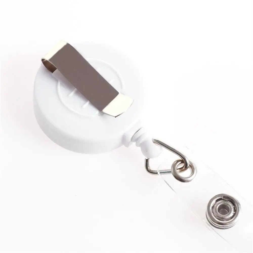 Belt Clip Retractable Badge Reels ID Lanyard Anti-Lost Easy-to-pull Buckle Nylon Rope Flat ID Cards Holder Hospital Use
