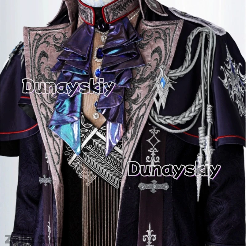 

Sylus Love and Deepspace heterochromatic Silver winged Demon Cosplay 코스프레 Sylus Halloween Embroidery high quality Suit Cloak