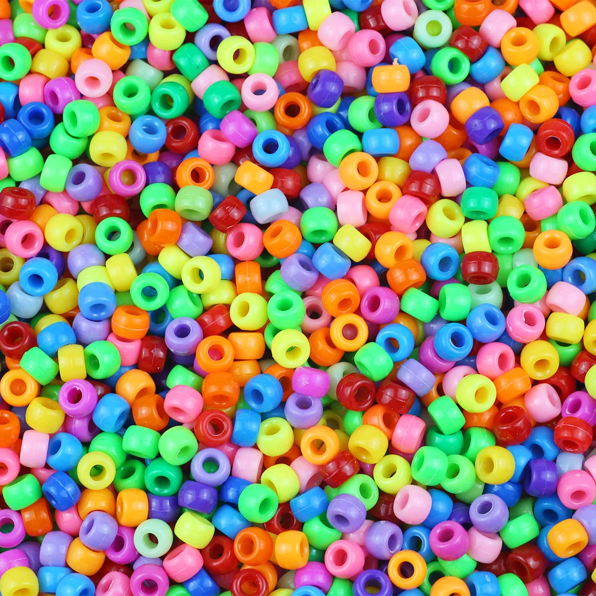 Wholesale 100/200/400pcs 6x9mm Solid Color Large Hole Pony Beads DIY Jewelry Making For Friendship Bracelet Necklace Hair Braids