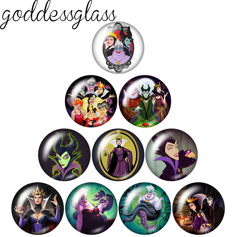 Disney Evil characters Evil Queen Vanessa 12mm/18mm/20mm/25mm Round photo glass cabochon flat back Making findings for bracelets