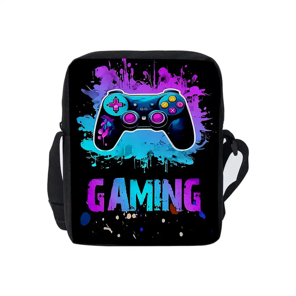 حقيبة ساعي يومية رائعة من جانب واحد للوحة الألعاب للأولاد والبنات، أفضل الهدايا، حقيبة كروس كاجوال ثلاثية الأبعاد كارتونية #6