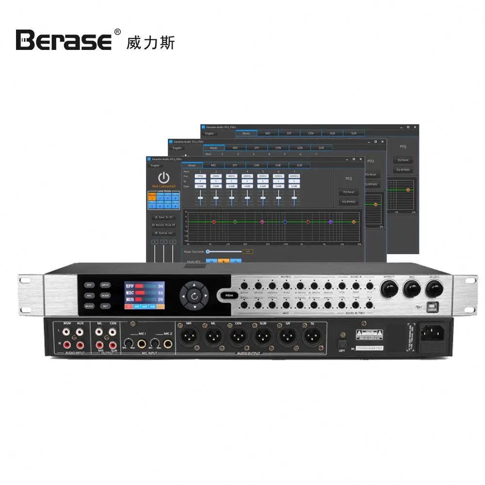 Berase KX-7 أفضل سعر وصول جديد تأثيرات معدات Dj الرقمية معالج الصوت DSP