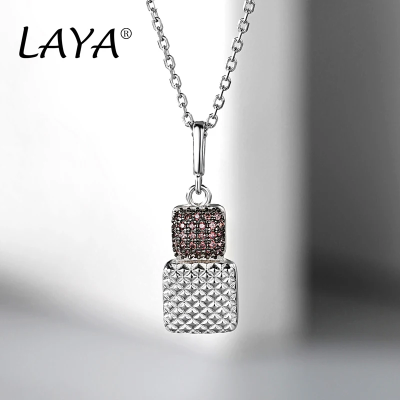 LAYA 925 Sterling Silver Fashion New Style Simple Zircon Ring Earring Necklace Set For Girls' Party Luxury Jewelry Gift