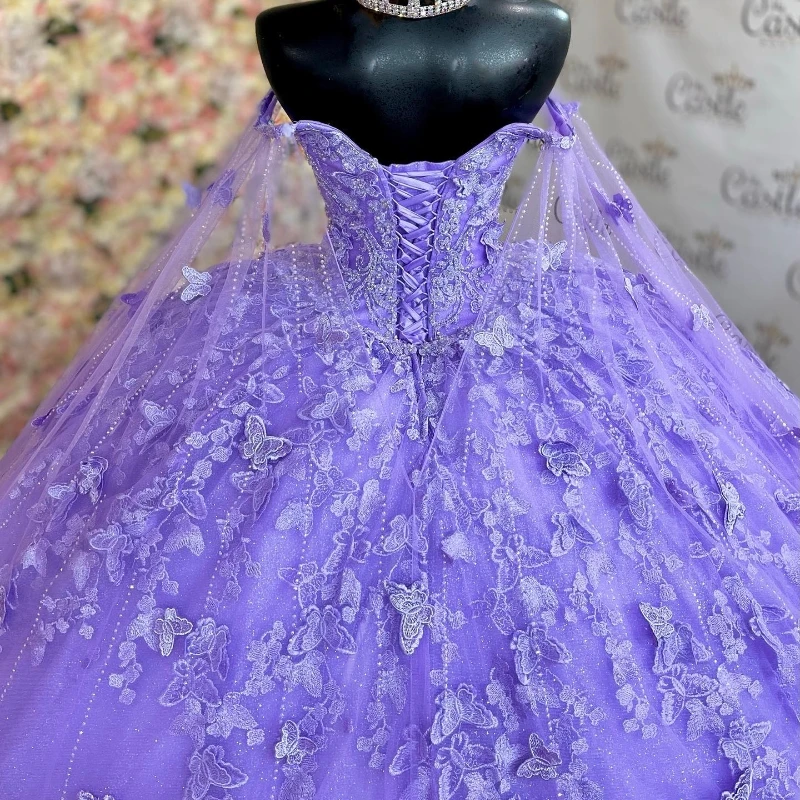 Lavender Quinceanera Dresses 2024 Girls Birthday Party Formal Dresses Ball Gown Vestidos De 15 Anos Sweet 15 16 Princess Miss