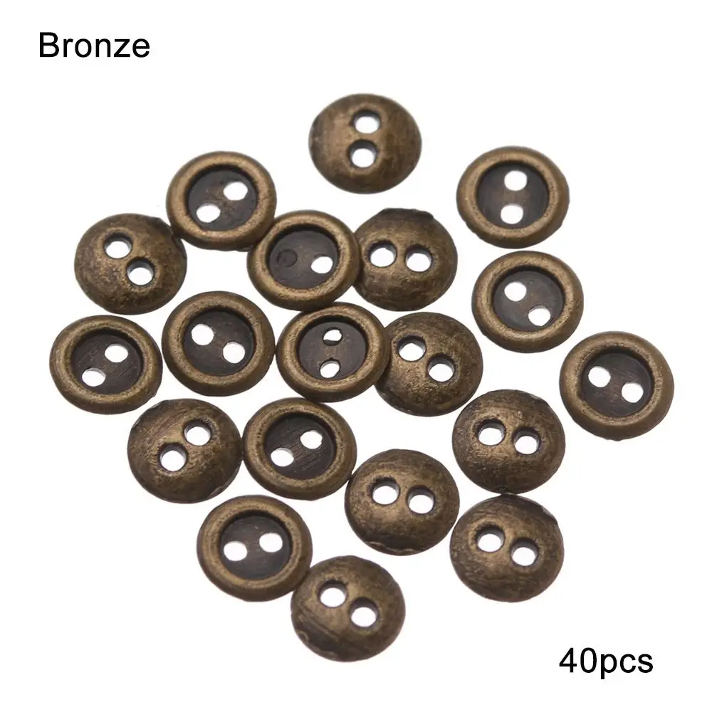 

20/40pcs Lovely Two Holes Dollhoues Miniature Mini Metal Buttons DIY Doll Clothes Clothing Sewing Craft Dolls Strap Buckles