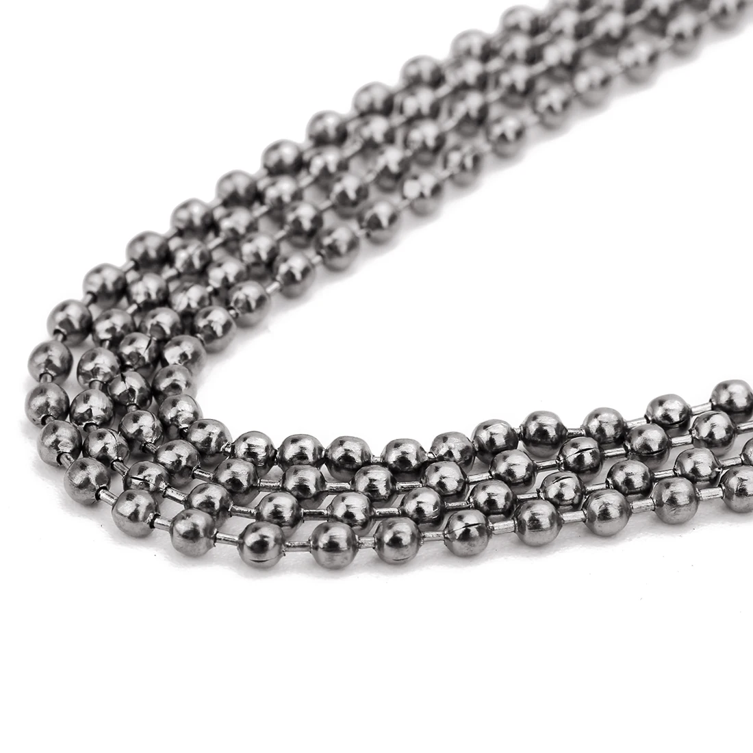 LINSOIR 10m/lot 1.2-3.2 mm  Ball Bead Chain Bulk Gold Silver Color Bracelet Necklace Chains For Diy Jewelry Making F680
