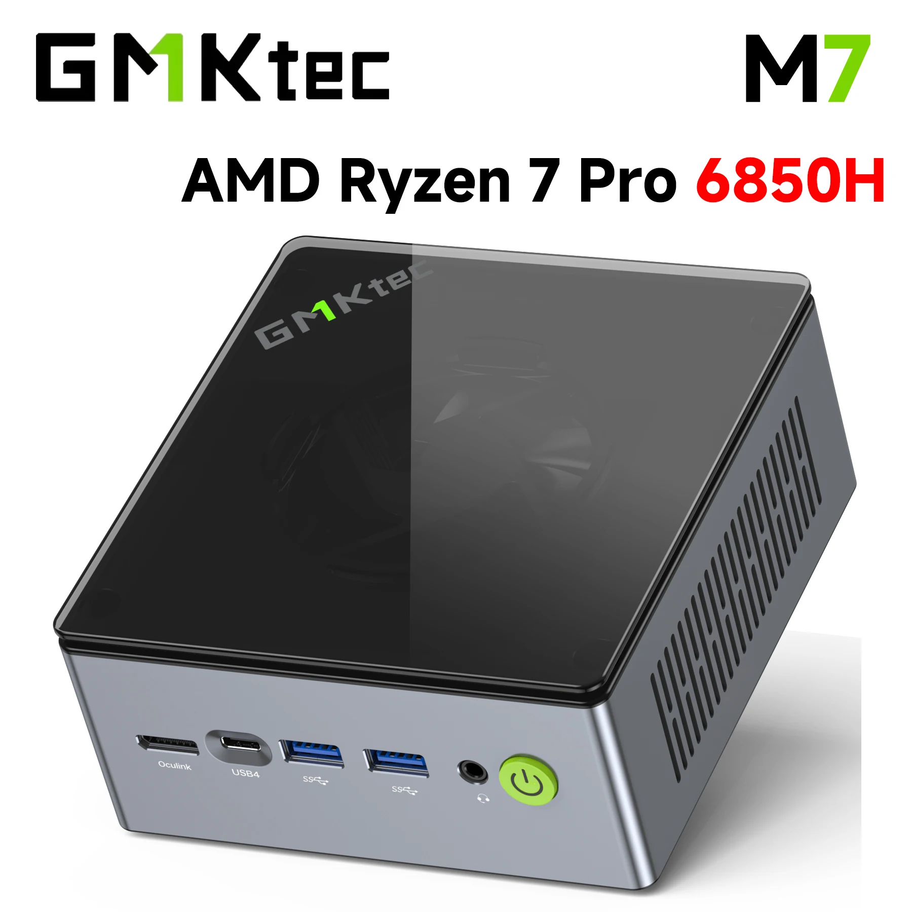 GMKtec M7 Mini PC نسخة محدثة AMD R7 Pro 6850H Win 11 DDR5 NVMe SSD PCIe3.0 Wifi6 BT5.2 8K HD كمبيوتر مكتبي للألعاب المكتبية