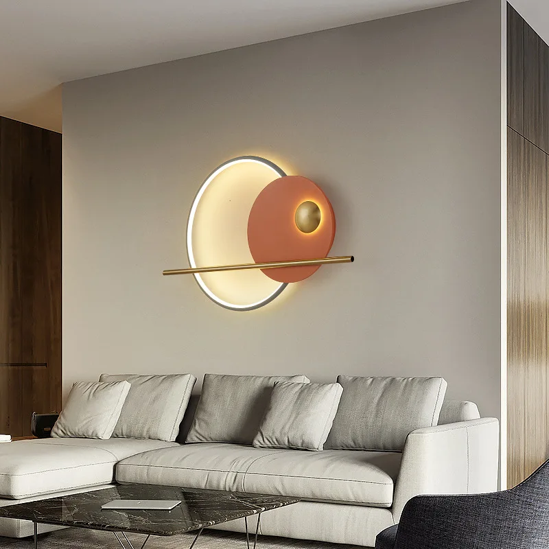 Living room sofa background wall decorative light 2024 master bedroom bedside wall light luxury creative staircase corridor