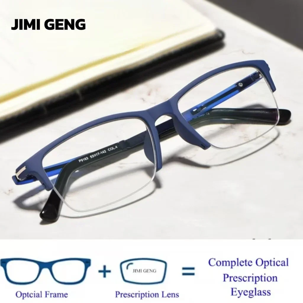 

Men's Casual Half-frame Glasses, Lightweight, Comfortable, Fashionable, Anti-blue Light, Progressive Prescription Glasses